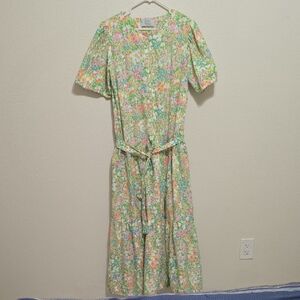 Bullocks Wilshire Floral Print Women's Dress (NO size Tag See Measurements)